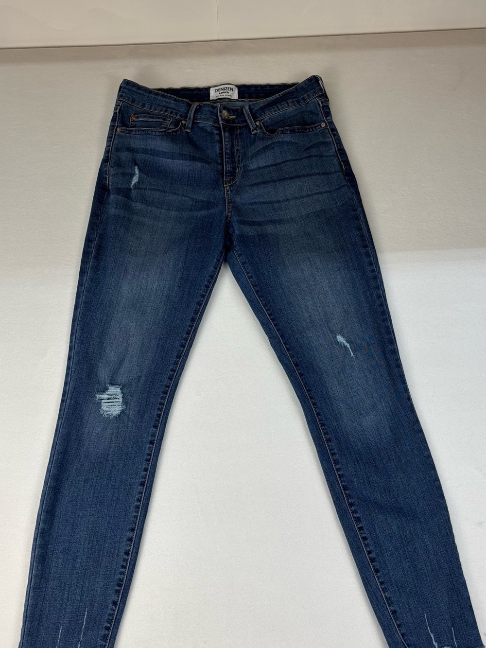 Denizen from Levi's Dark Blue Skinny Jeans with Light Distressing